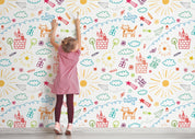3D Colored Kids Drawing Wall Mural Wallpaper GD 1008- Jess Art Decoration