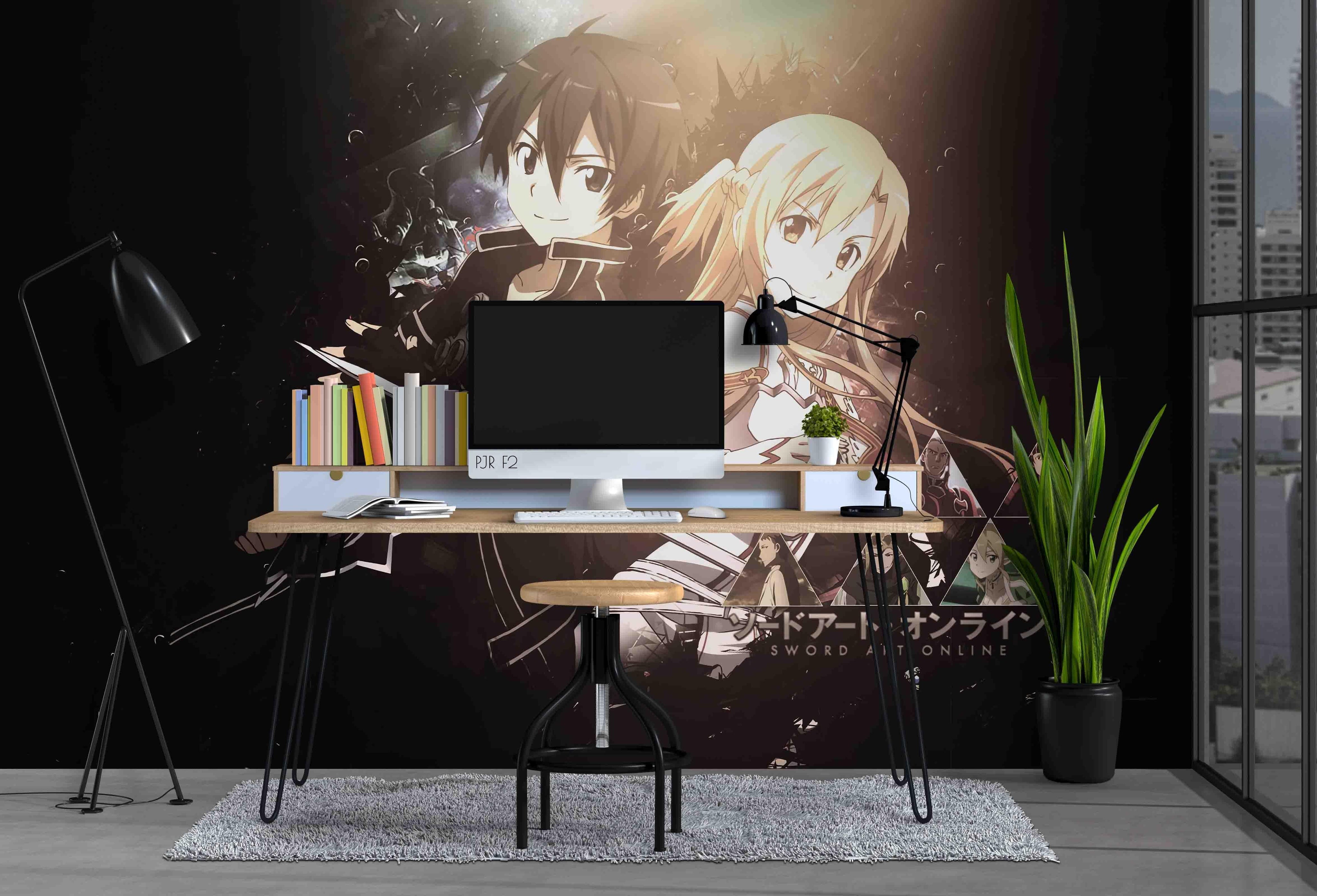 3D Sword Art Anime Duo sword art anime duo mural wall mural wallpaper for teen room - view 3