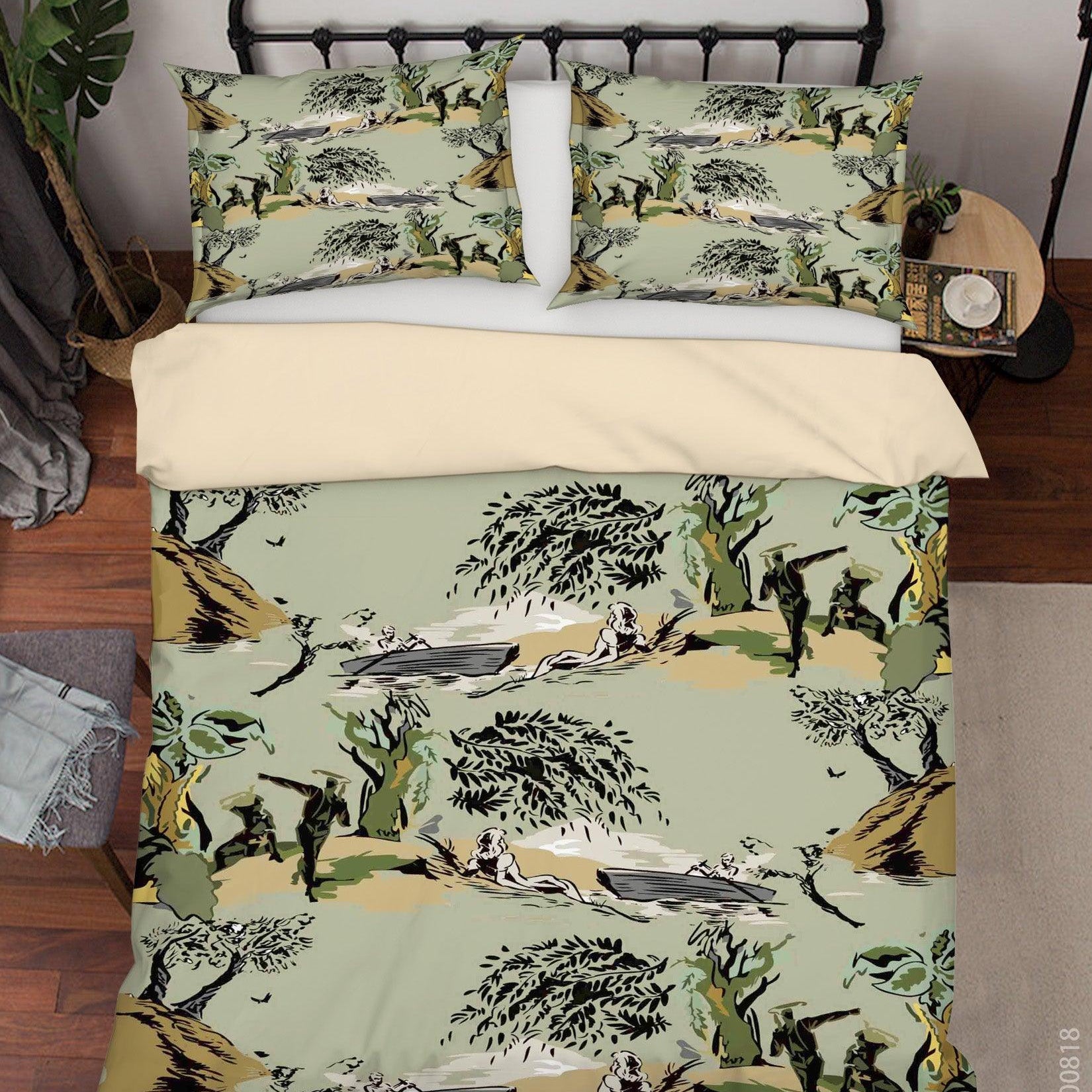 3D Vintage Plant Pattern Quilt Cover Set Bedding Set Duvet Cover Pillowcases LXL- Jess Art Decoration
