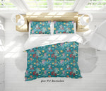 3D Cartoon Animal Unicorn Pattern Quilt Cover Set Bedding Set Duvet Cover Pillowcases WJ 6452- Jess Art Decoration