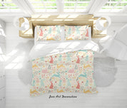 3D Cartoon Animal Rabbit Pattern Quilt Cover Set Bedding Set Duvet Cover Pillowcases WJ 6497- Jess Art Decoration