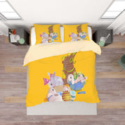 3D Yellow Rabbit Eggs Quilt Cover Set Bedding Set Duvet Cover Pillowcases SF26- Jess Art Decoration