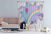 3D Cartoon Sky Rainbow Hot Air Balloon Love Heart Curtains and Drapes LLL 461- Jess Art Decoration