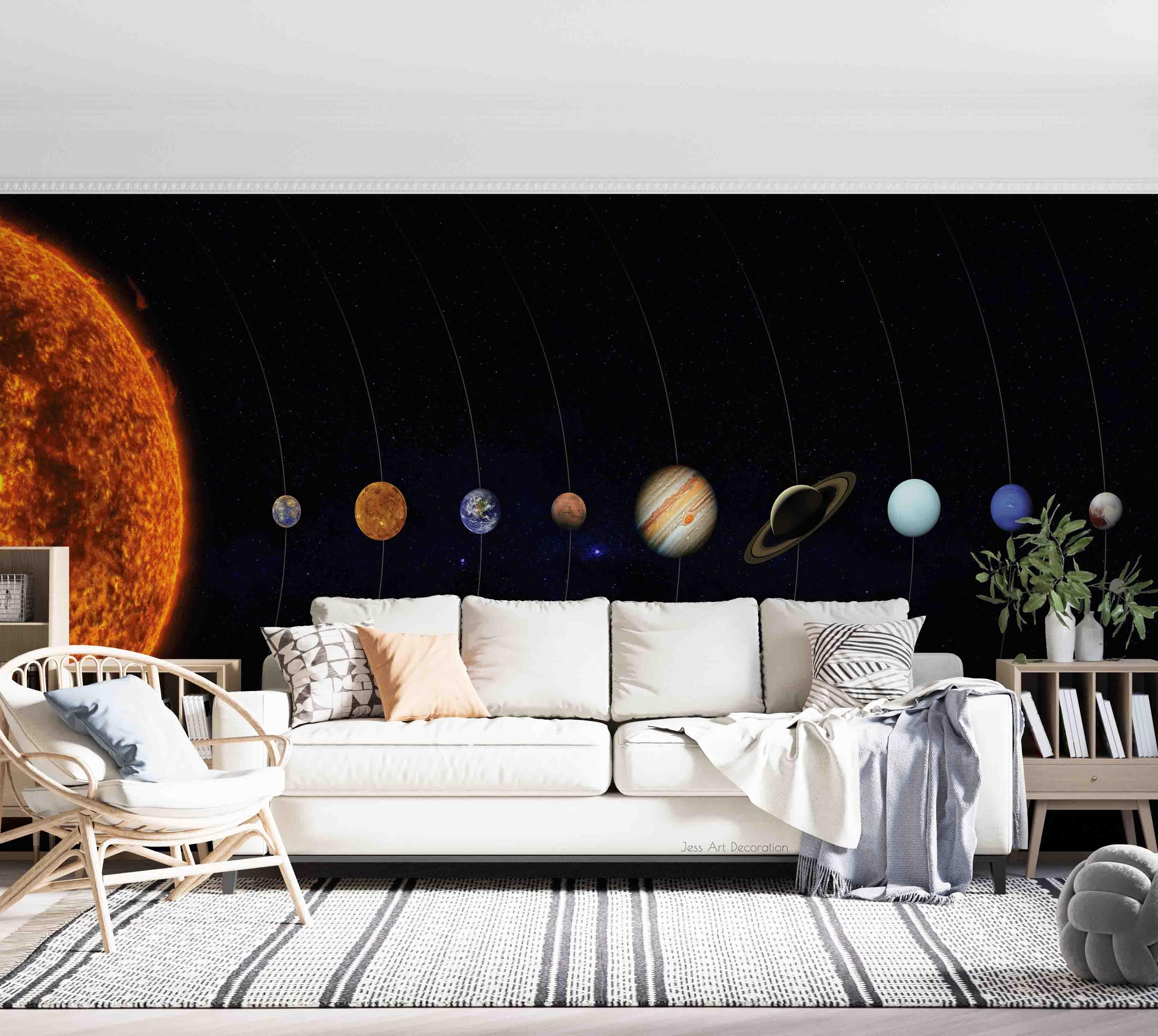 3D Space Planet Orbit Pattern Wall Mural Wallpaper GD 3333- Jess Art Decoration