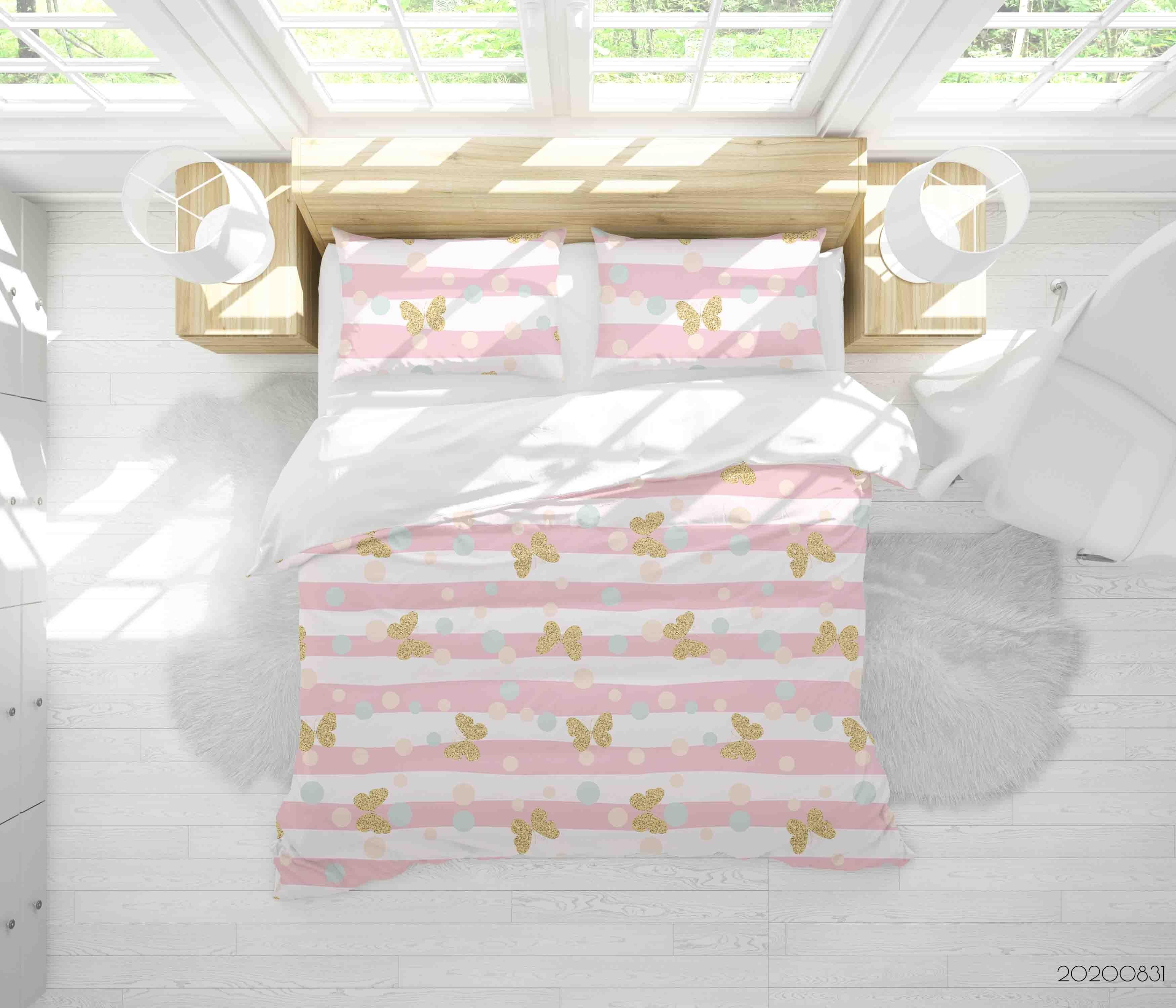 3D Watercolour Butterfly Pattern Quilt Cover Set Bedding Set Duvet Cover Pillowcases WJ 3438- Jess Art Decoration