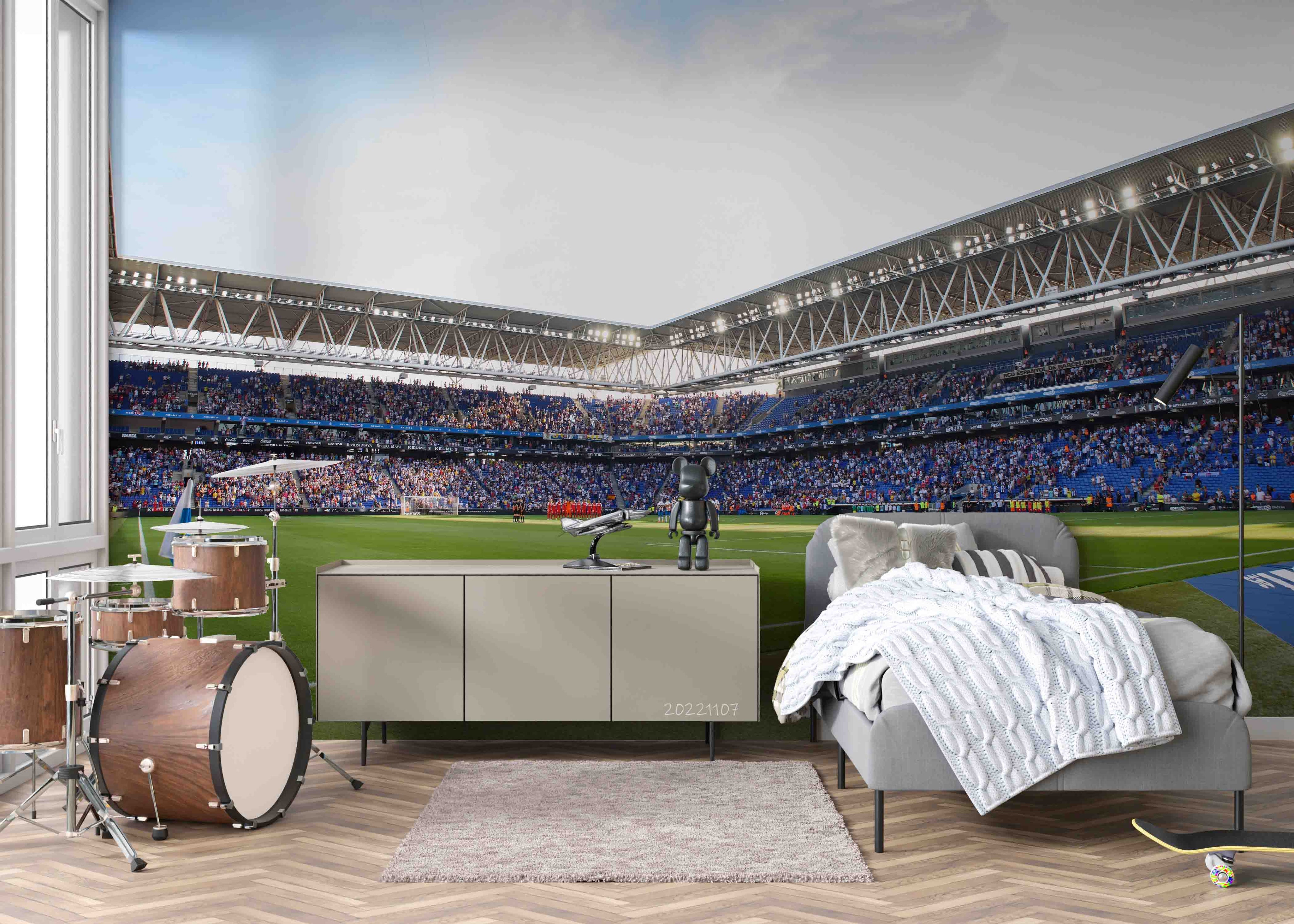 3D Spain RCDE Stadium Wall Mural Wallpaper GD 63- Jess Art Decoration