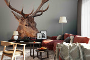 3D Deer Grey Wall Mural Wallpaper 75- Jess Art Decoration