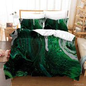 3D Abstract Green Marble Texture Quilt Cover Set Bedding Set Duvet Cover Pillowcases 60- Jess Art Decoration