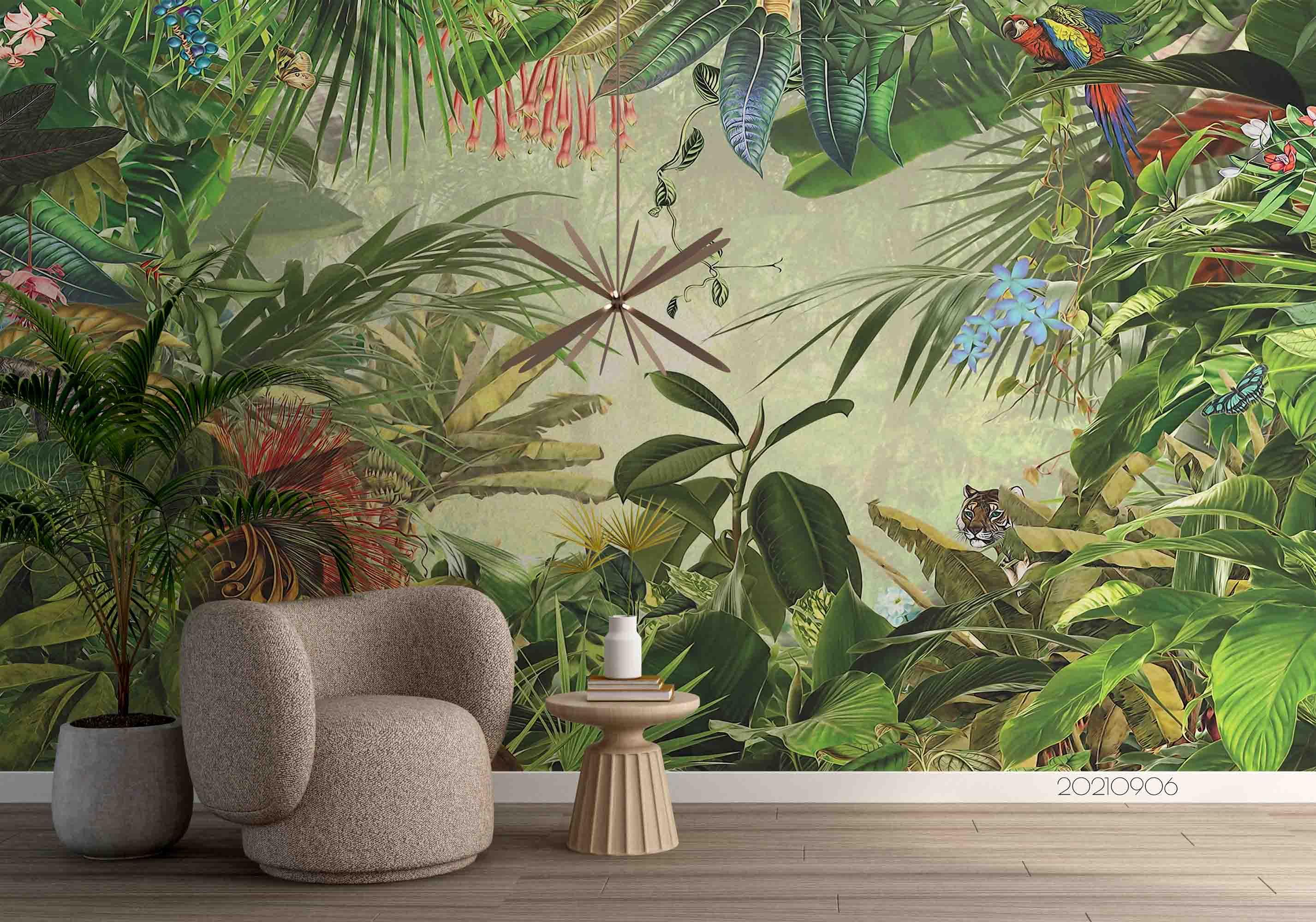 3D Tropical Jungle Bird Wall Mural Wallpaper LQH 544- Jess Art Decoration