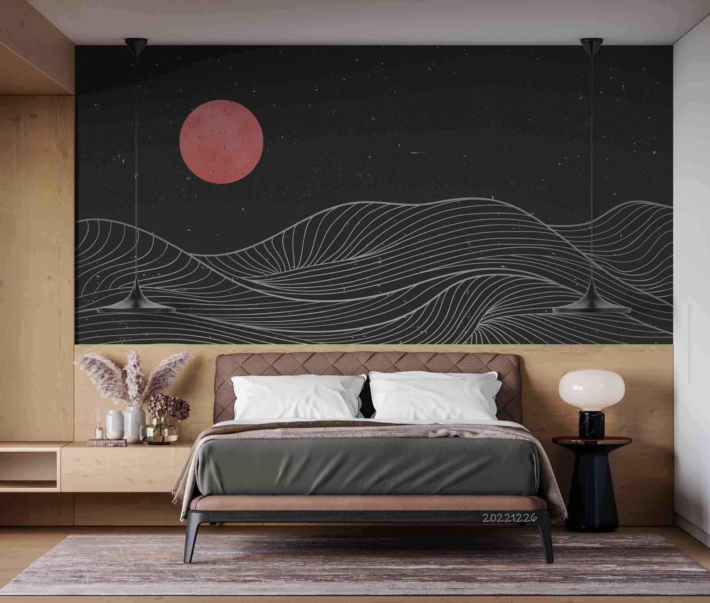 3D Abstract Gold Waves Line Art Wall Mural Wallpaper GD 1968- Jess Art Decoration