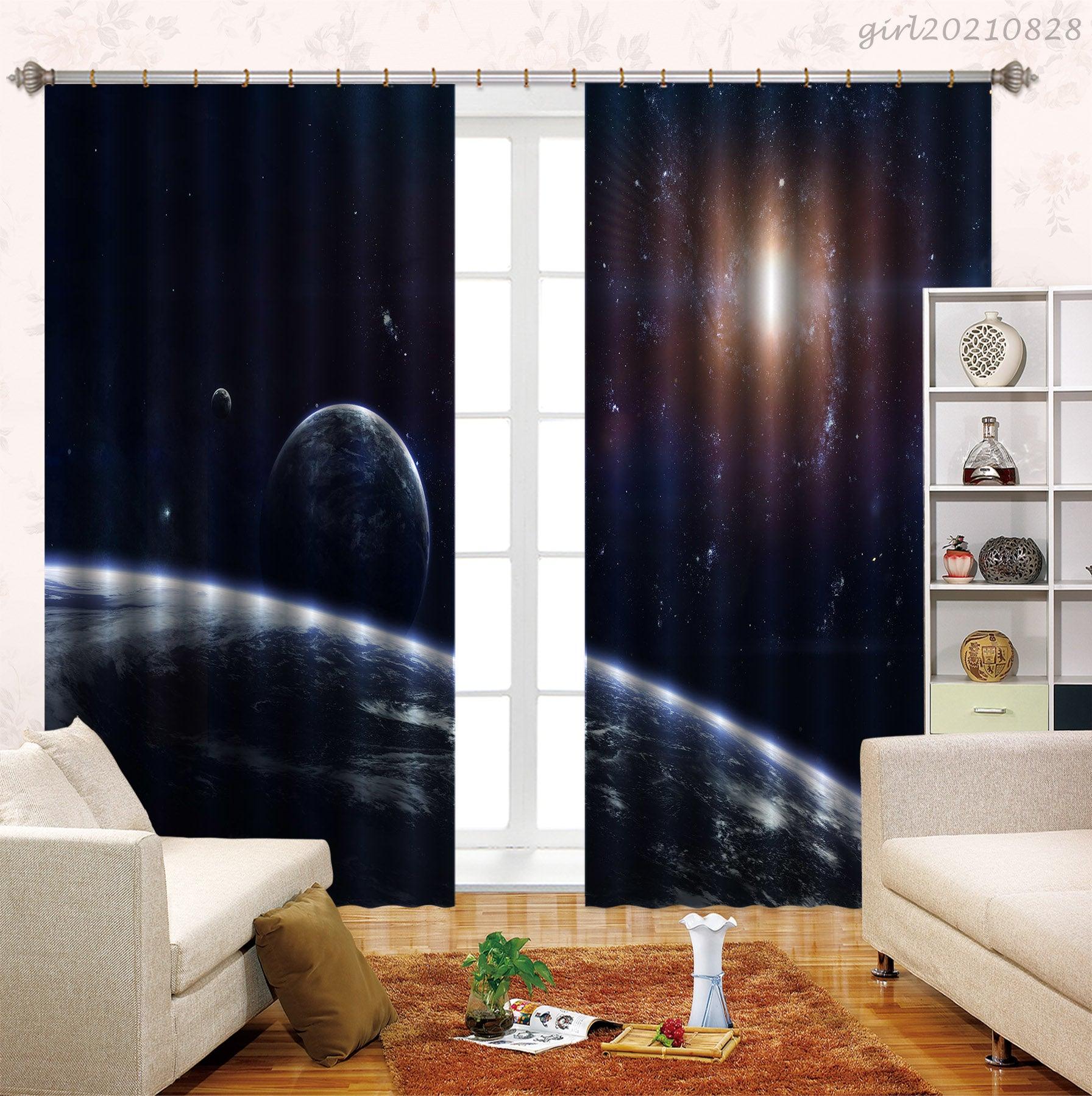 3D Space Planet Curtains and Drapes LQH 127- Jess Art Decoration
