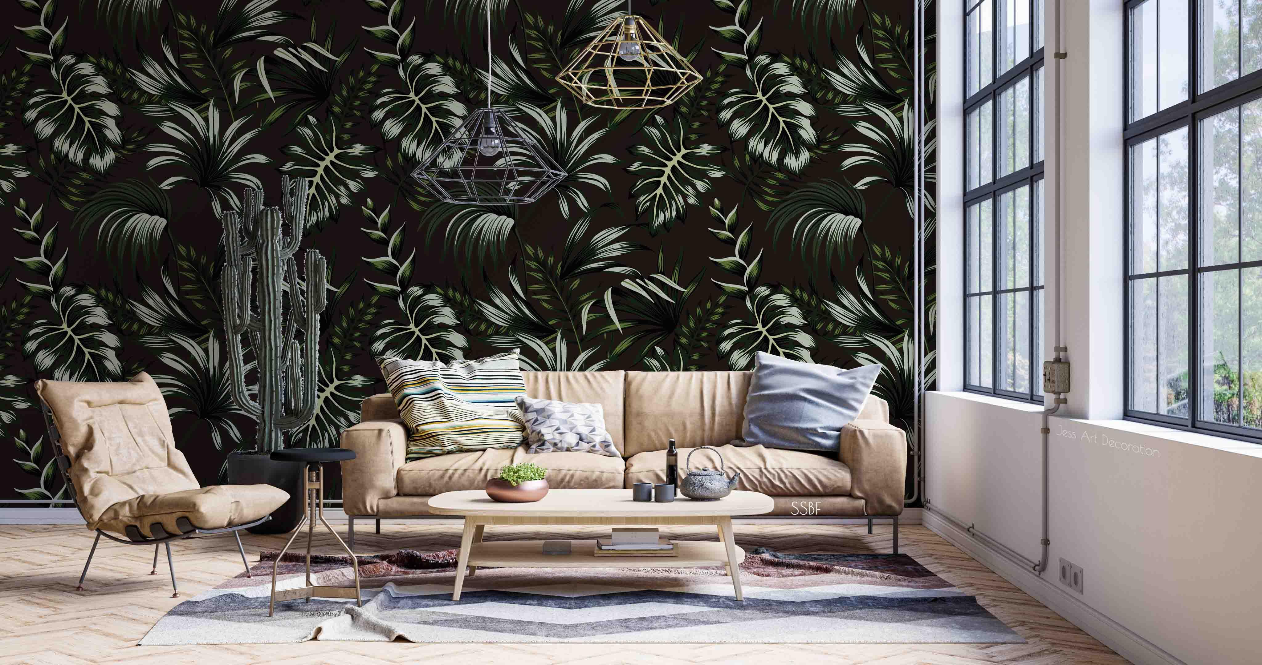 3D Vintage Plants Leaves Background Pattern Wall Mural Wallpaper GD 3603- Jess Art Decoration