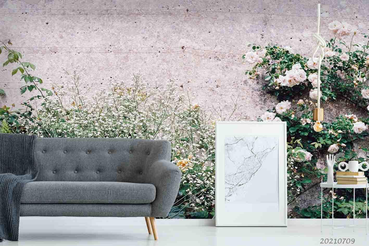 3D Floral Baby's Breath Wall Mural Wallpaper 3808- Jess Art Decoration