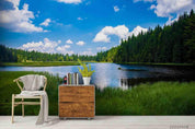 3D Blue Sky Lake Forest Landscape Wall Mural Wallpaper LQH 80- Jess Art Decoration