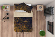 3D Abstract Golden Dark Quilt Cover Set Bedding Set Duvet Cover Pillowcases LXL- Jess Art Decoration