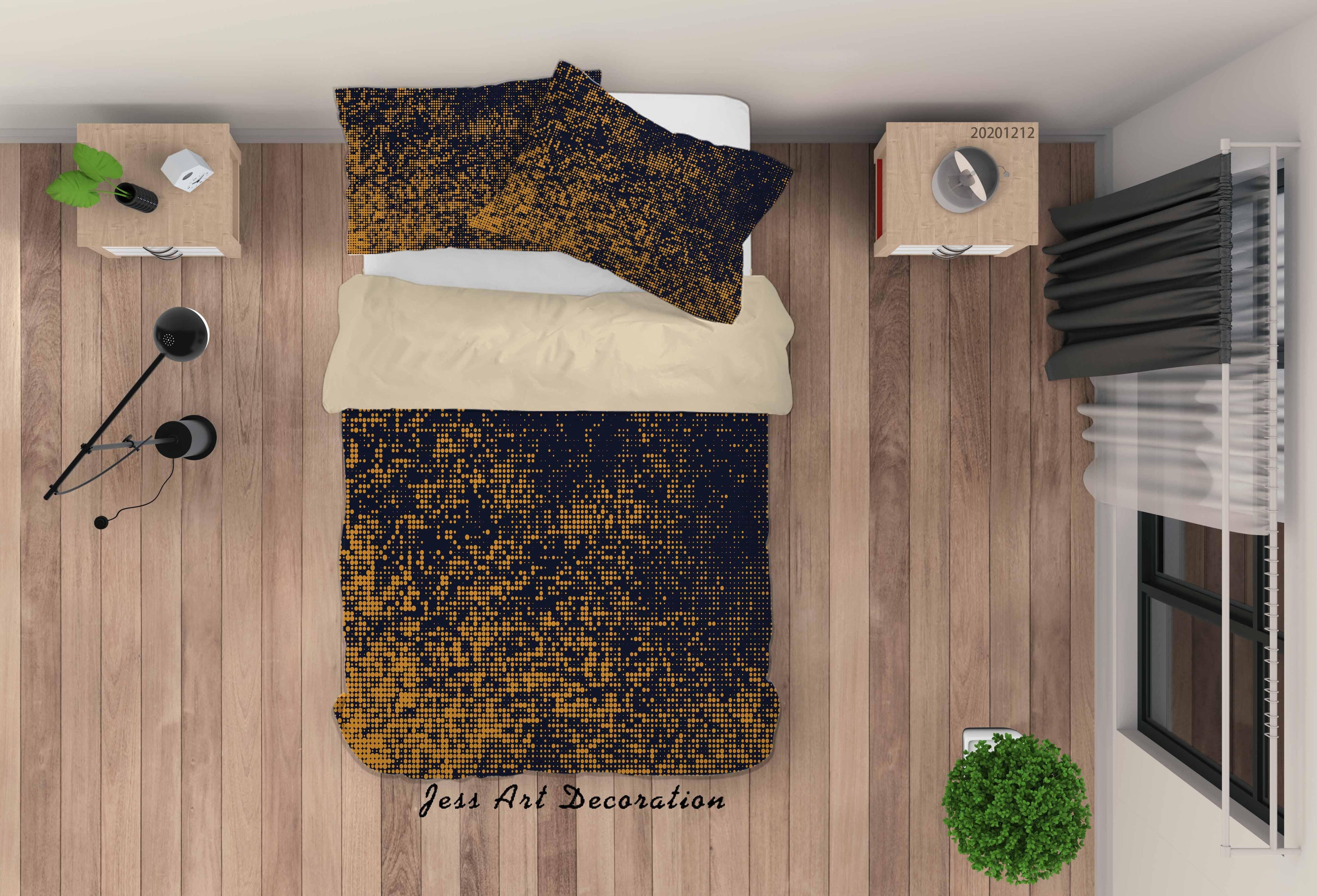 3D Abstract Golden Dark Quilt Cover Set Bedding Set Duvet Cover Pillowcases LXL- Jess Art Decoration