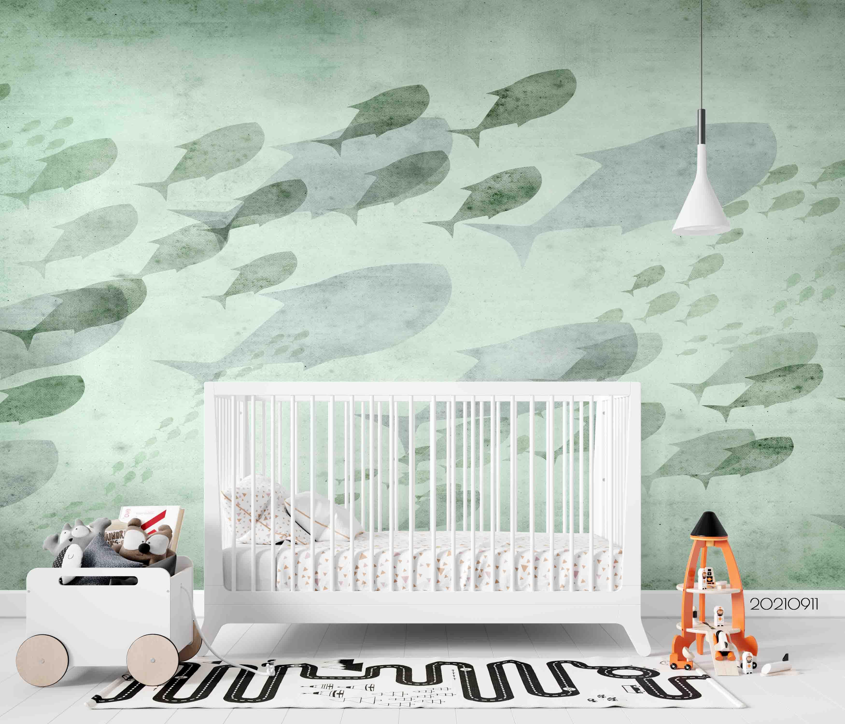 3D Hand Drawn Animal Fish Wall Mural Wallpaper LQH 739- Jess Art Decoration