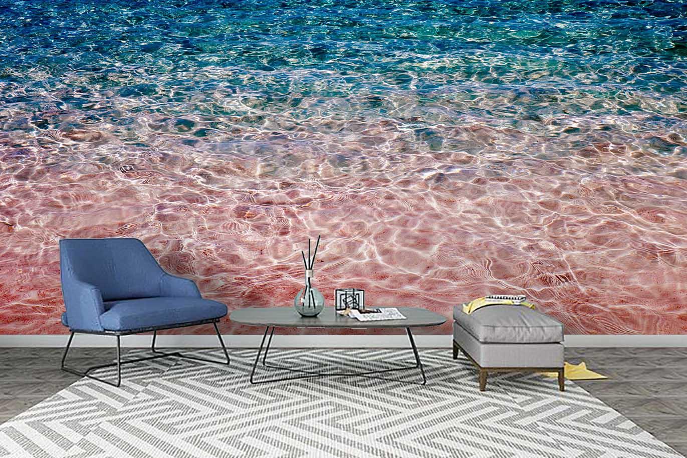 3D Blue Pink Sea Water Wall Mural Wallpaper  19- Jess Art Decoration