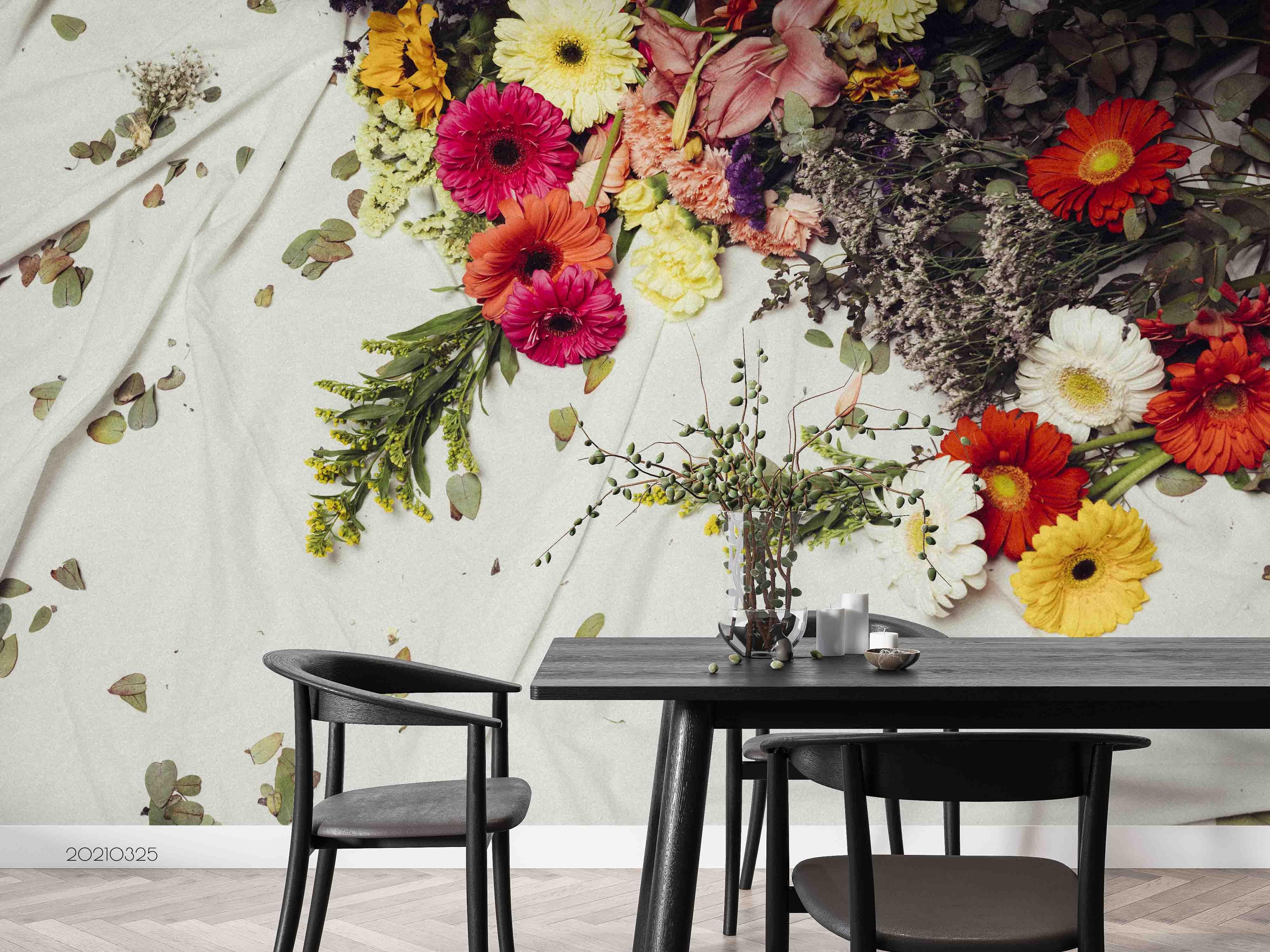 3D Color Bouquet Wall Mural Wallpaper LQH 300- Jess Art Decoration
