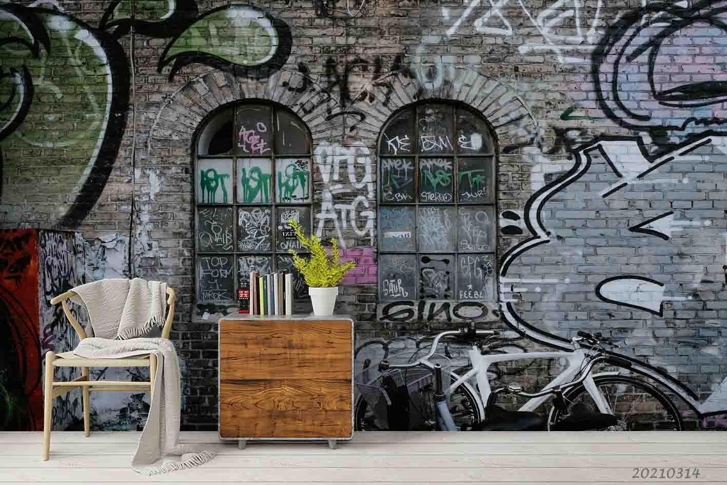 3D Artist Works Street Graffiti Wall Mural Wallpaper LQH 132- Jess Art Decoration