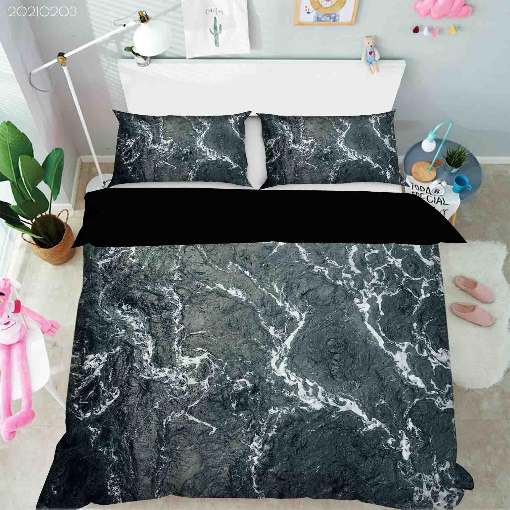 3D Abstract Marble Texture Quilt Cover Set Bedding Set Duvet Cover Pillowcases 17- Jess Art Decoration