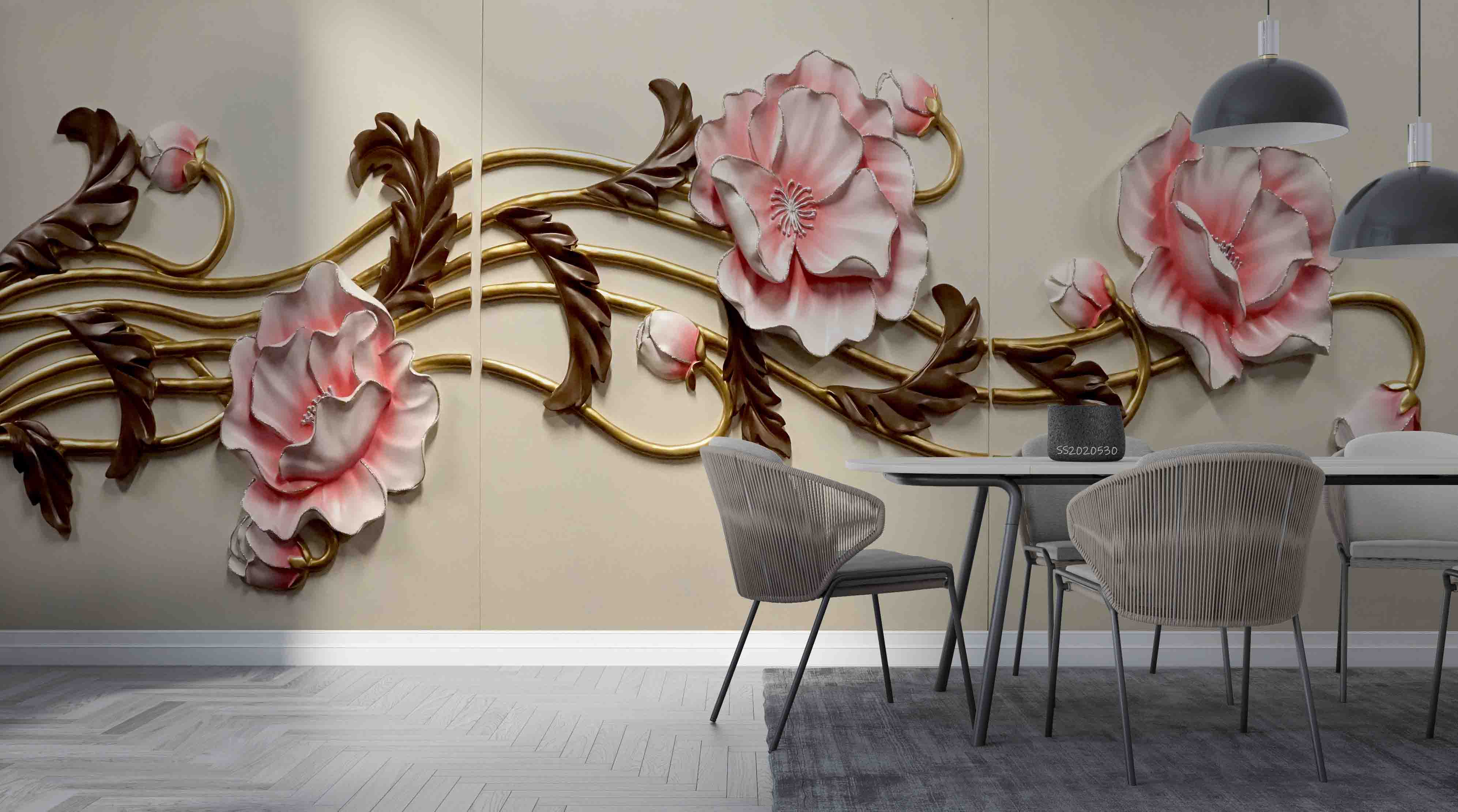 3D Embossed Peonies Floral Luxury Wall Mural Wallpaper GD 78- Jess Art Decoration