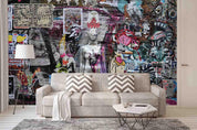 3D Abstract Graffiti Sculpture Skull Monster Wall Mural Wallpaper SWW166- Jess Art Decoration