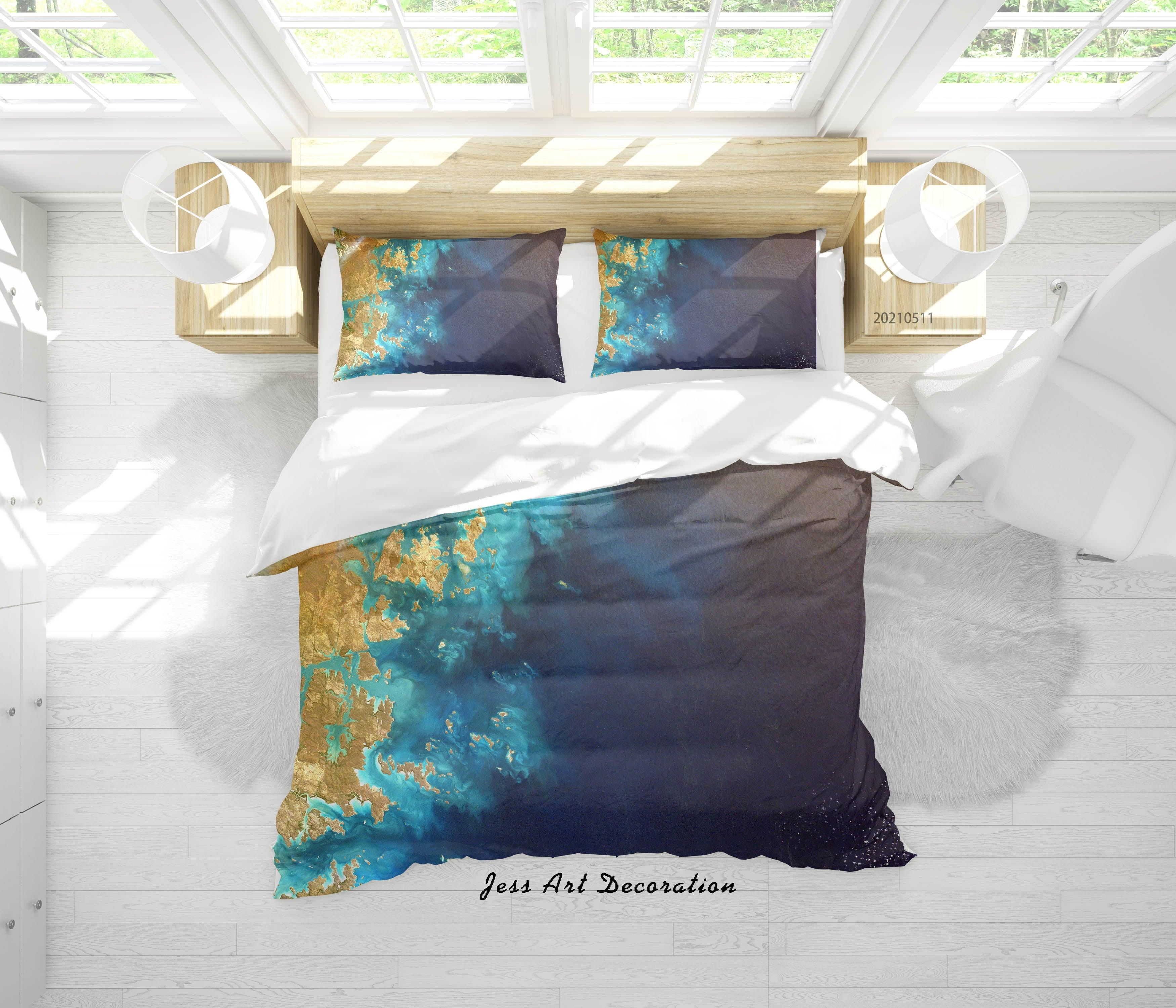 3D Abstract Blue Beach Landscape Quilt Cover Set Bedding Set Duvet Cover Pillowcases 591- Jess Art Decoration