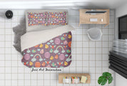 3D Purple Birds Rainbow Hot Air Balloon Quilt Cover Set Bedding Set Duvet Cover Pillowcases SF33- Jess Art Decoration