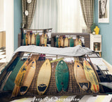 3D Vintage Surfboard Quilt Cover Set Bedding Set Duvet Cover Pillowcases LXL 37- Jess Art Decoration