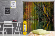 3D Tree Nature Forest Branches Lake Autumn Curtains and Drapes GD 4041- Jess Art Decoration