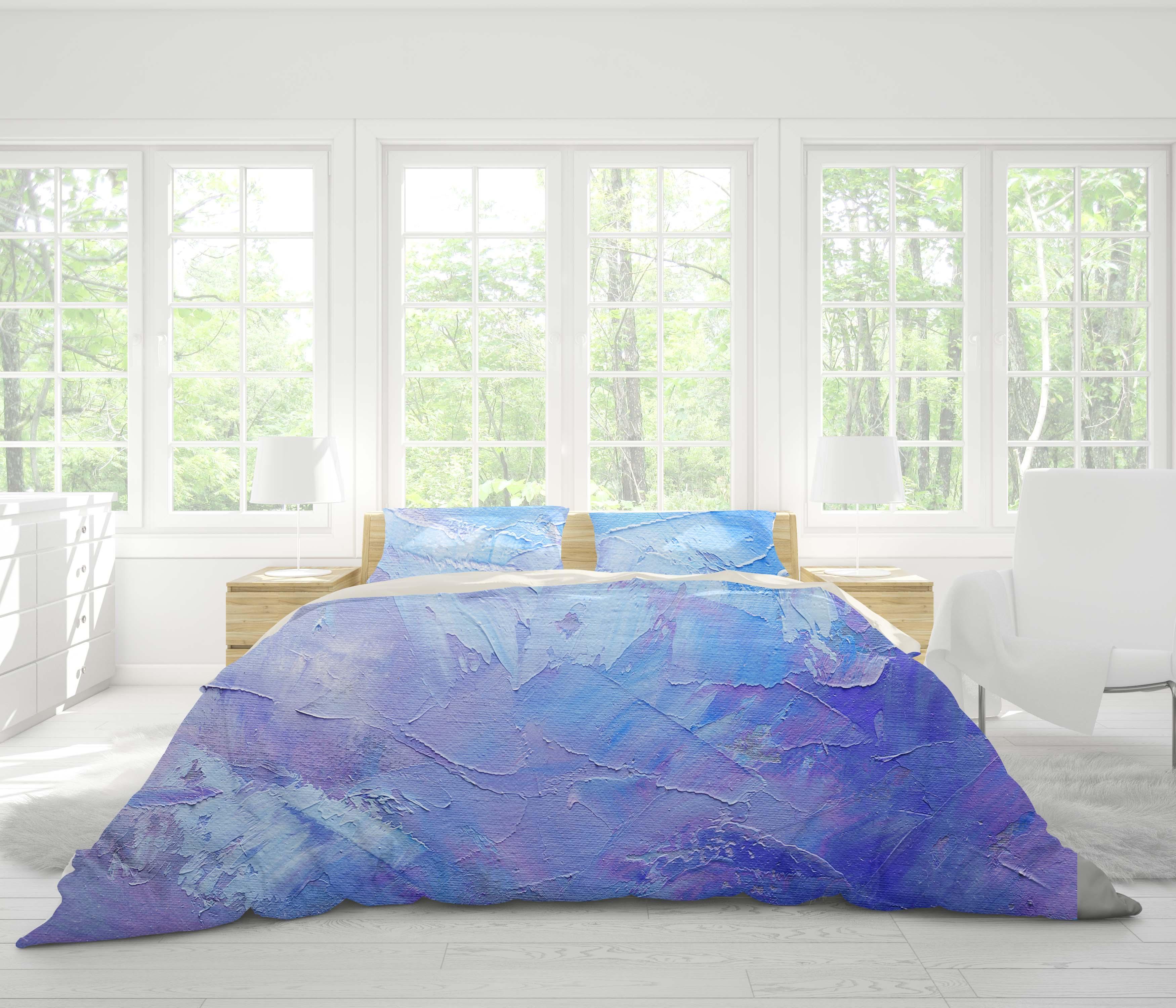 3D Blue Purple Watercolor Quilt Cover Set Bedding Set Pillowcases 38- Jess Art Decoration