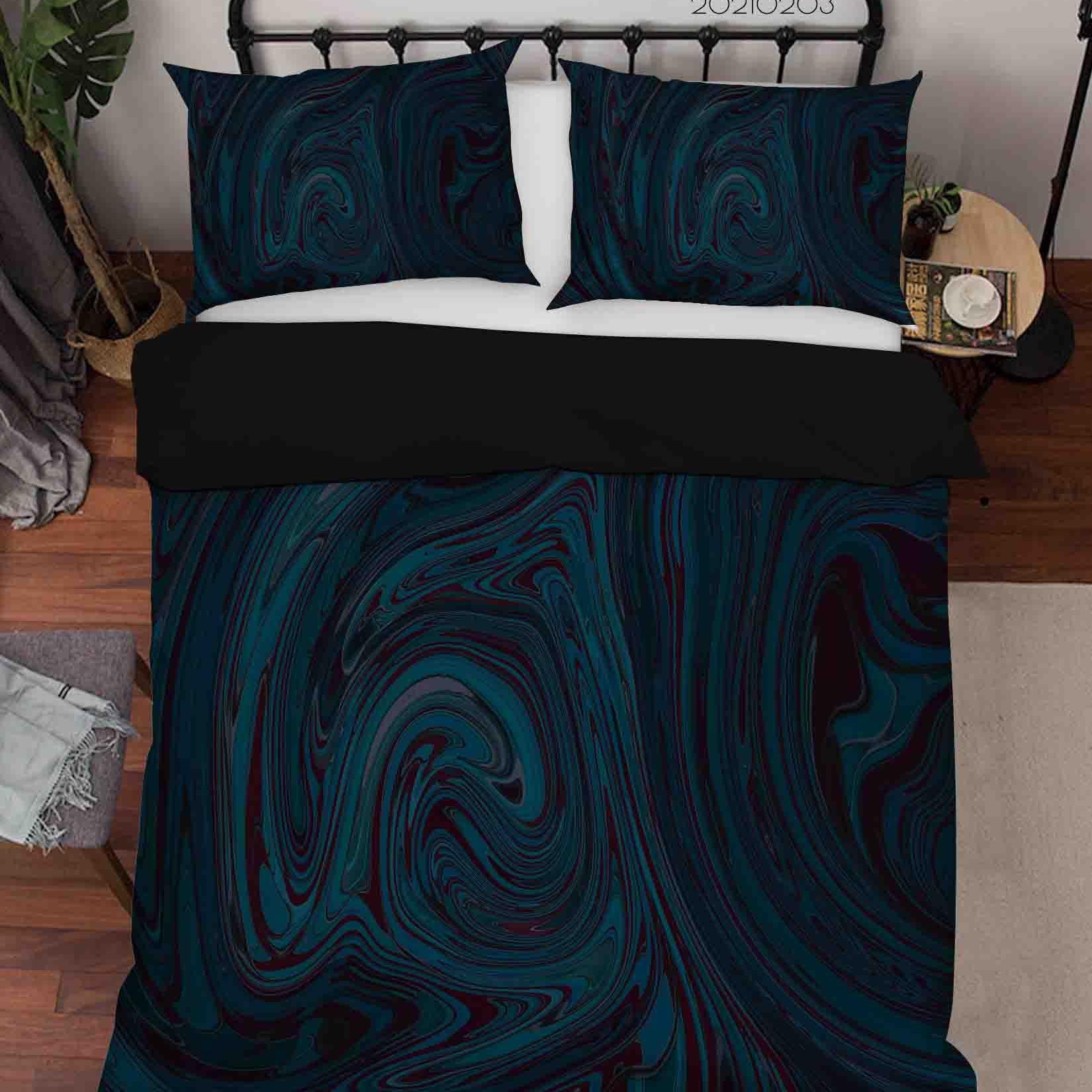 3D Abstract Blue Marble Texture Quilt Cover Set Bedding Set Duvet Cover Pillowcases 8- Jess Art Decoration