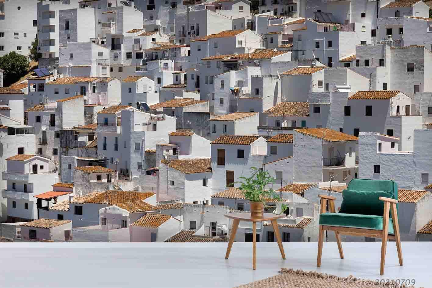 3D White Town Wall Mural Wallpaper SWW4345- Jess Art Decoration