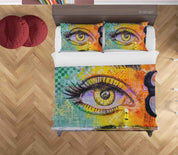 3D Abstract Color Eye Graffiti Quilt Cover Set Bedding Set Duvet Cover Pillowcases 84- Jess Art Decoration