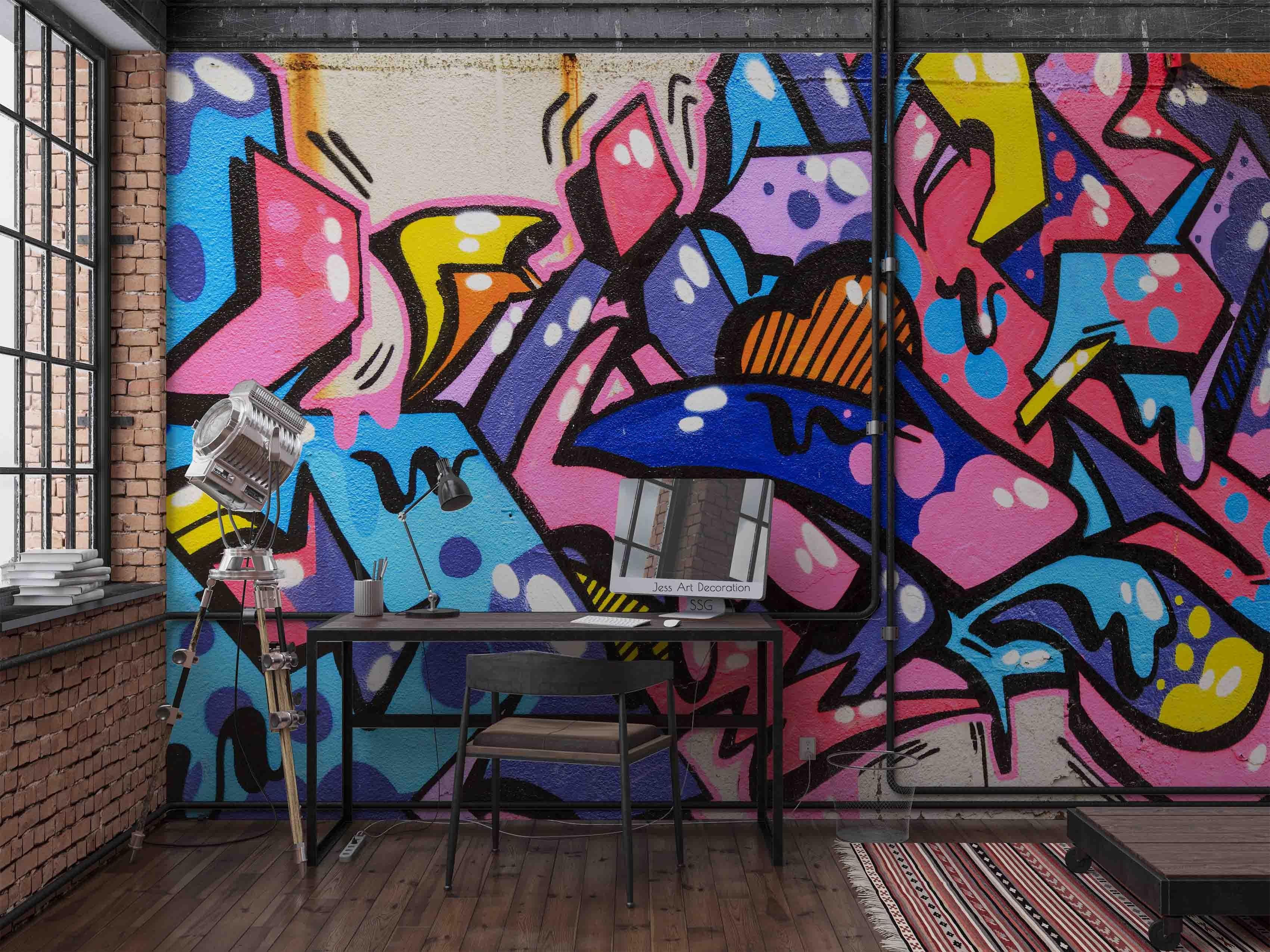 3D Abstract Graffiti Wall Mural Wallpaper  sww 72- Jess Art Decoration
