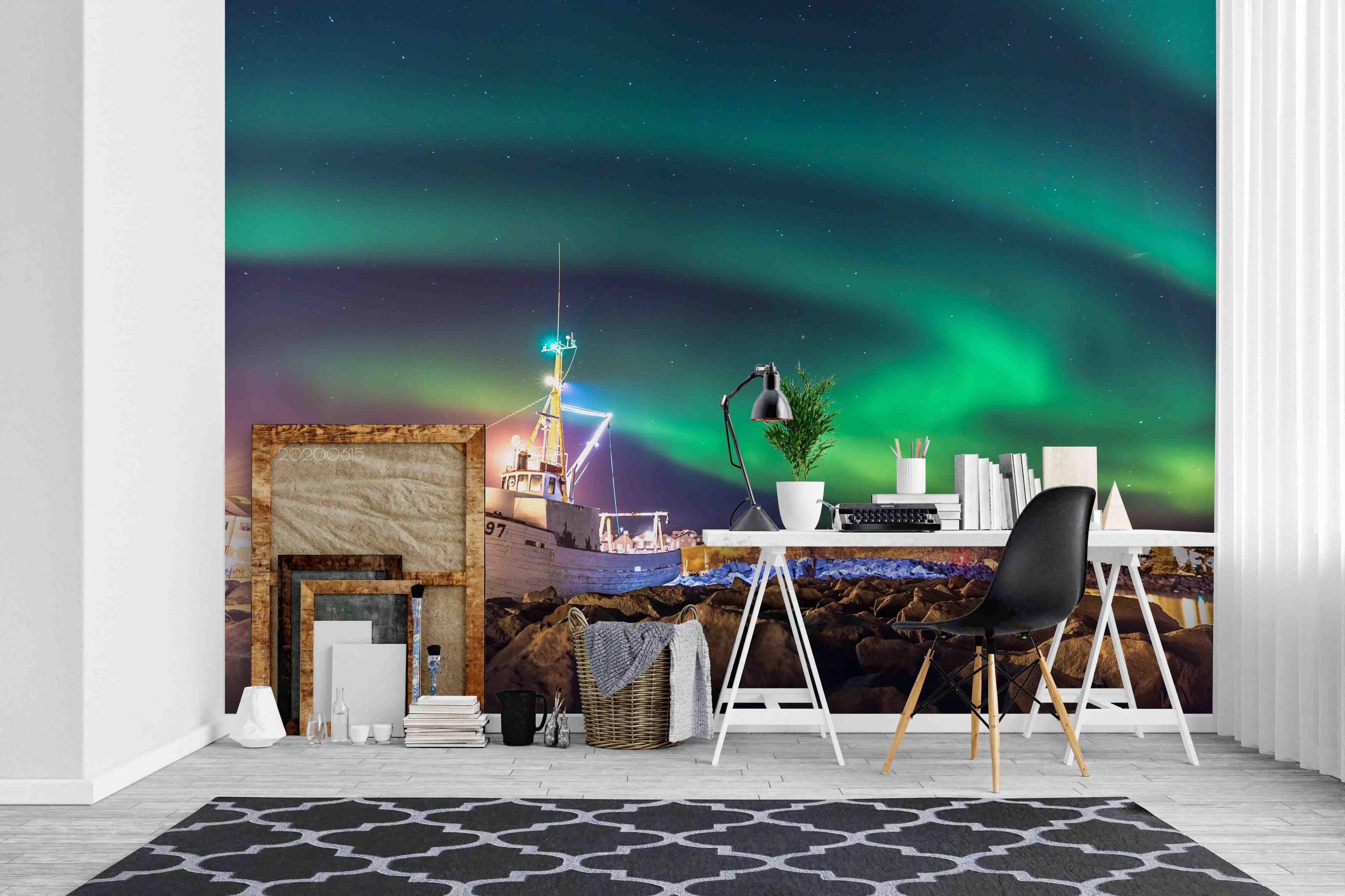 3D Dreamlike Polar Aurora Wall Mural Wallpaper LXL 16- Jess Art Decoration