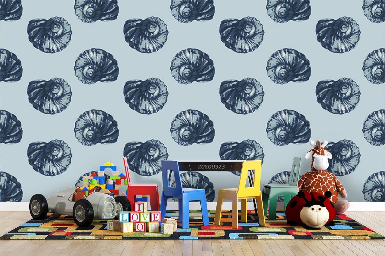 3D Cartoon Pattern Seashell Wall Mural Wallpaper WJ 3188- Jess Art Decoration