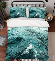 3D Sea Waves Scenery Quilt Cover Set Bedding Set Duvet Cover Pillowcases 60- Jess Art Decoration