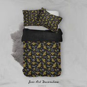 3D Vintage Bumble Bee Pattern Black Quilt Cover Set Bedding Set Duvet Cover Pillowcases LXL- Jess Art Decoration