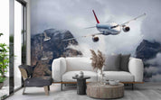 3D Sky Airplane Mountain Cloud Fog Wall Mural Wallpaper GD 541- Jess Art Decoration