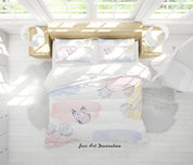 3D Watercolor Floral Butterfly Quilt Cover Set Bedding Set Duvet Cover Pillowcases 42- Jess Art Decoration