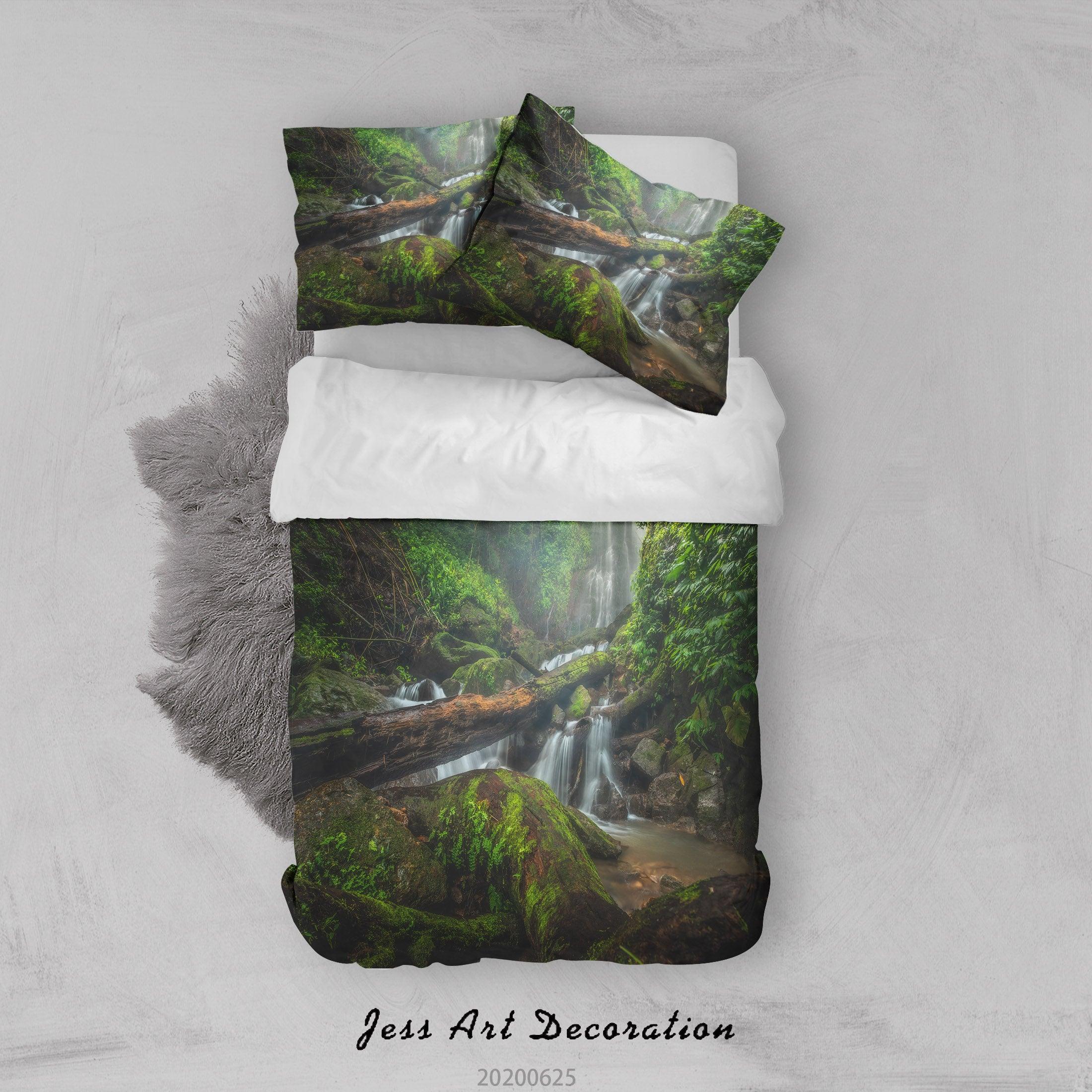 3D Waterfall Forest Quilt Cover Set Bedding Set Duvet Cover Pillowcases SF28- Jess Art Decoration