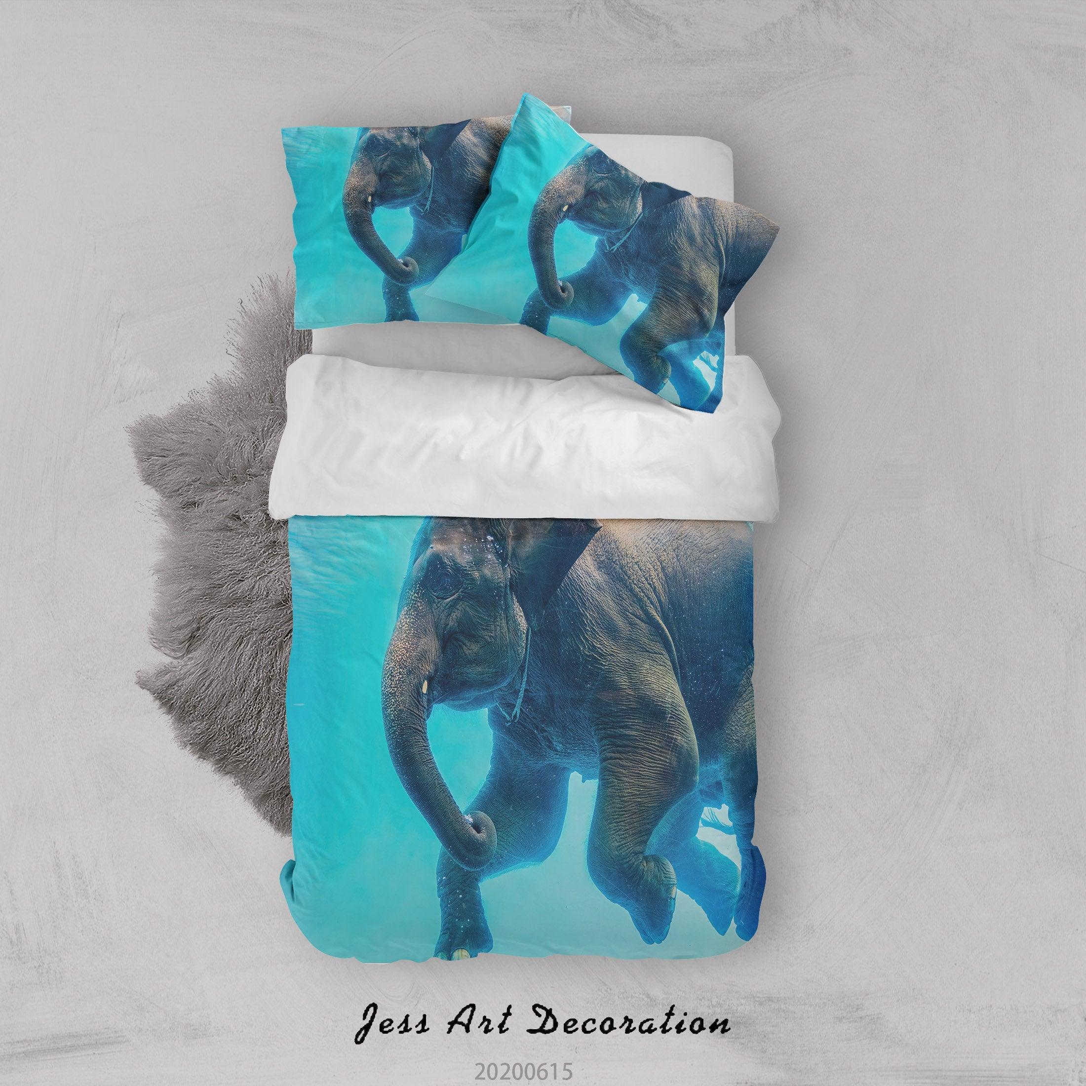 3D Elephant Quilt Cover Set Bedding Set Duvet Cover Pillowcases SF134- Jess Art Decoration