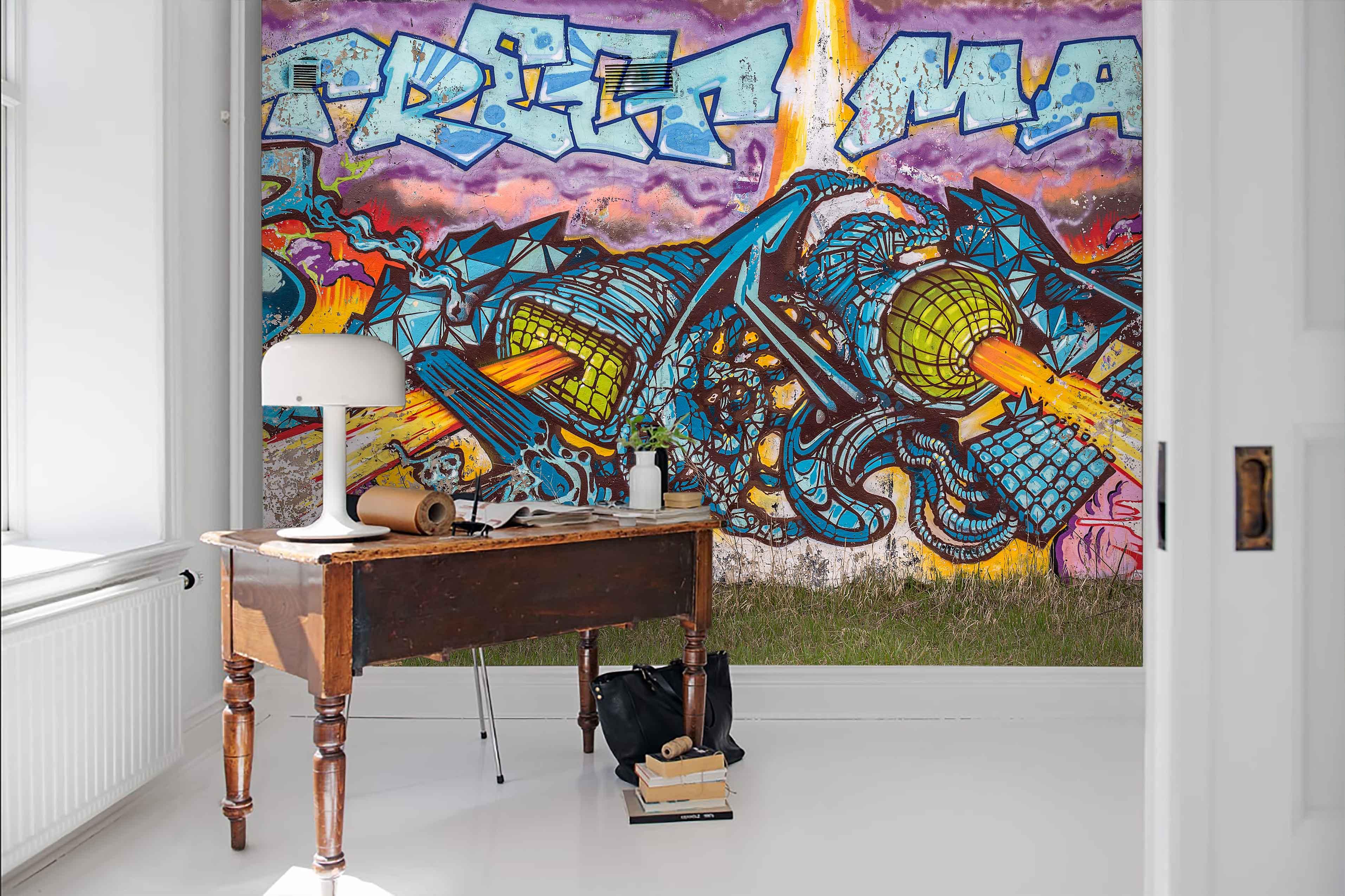 3D Colored Graffiti Letter Wall Mural Wallpaper 17- Jess Art Decoration