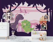 3D Purple Dinosaur Bat Wall Mural Wallpaper 3- Jess Art Decoration
