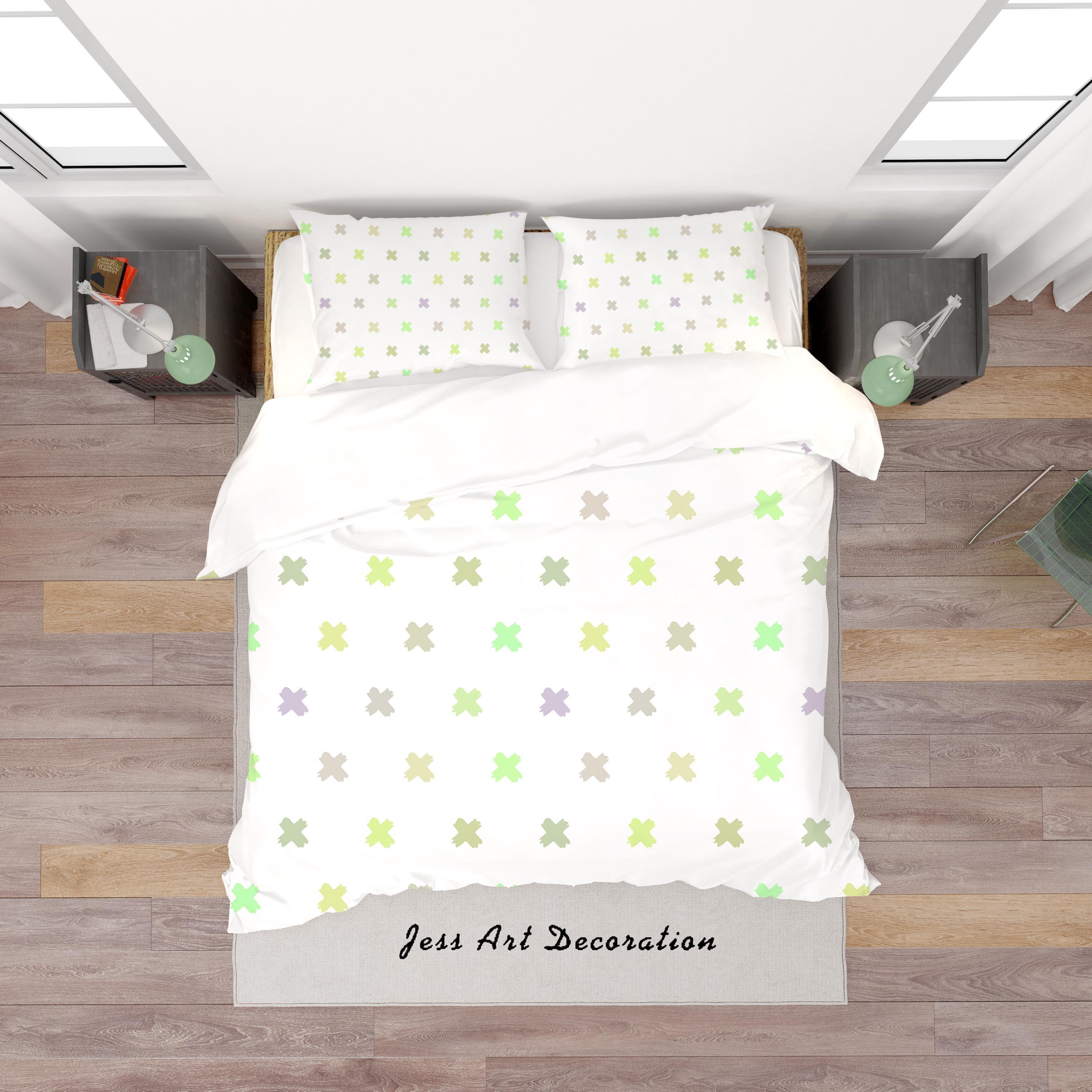 3D White Multiplication Sign Quilt Cover Set Bedding Set Duvet Cover Pillowcases SF38- Jess Art Decoration