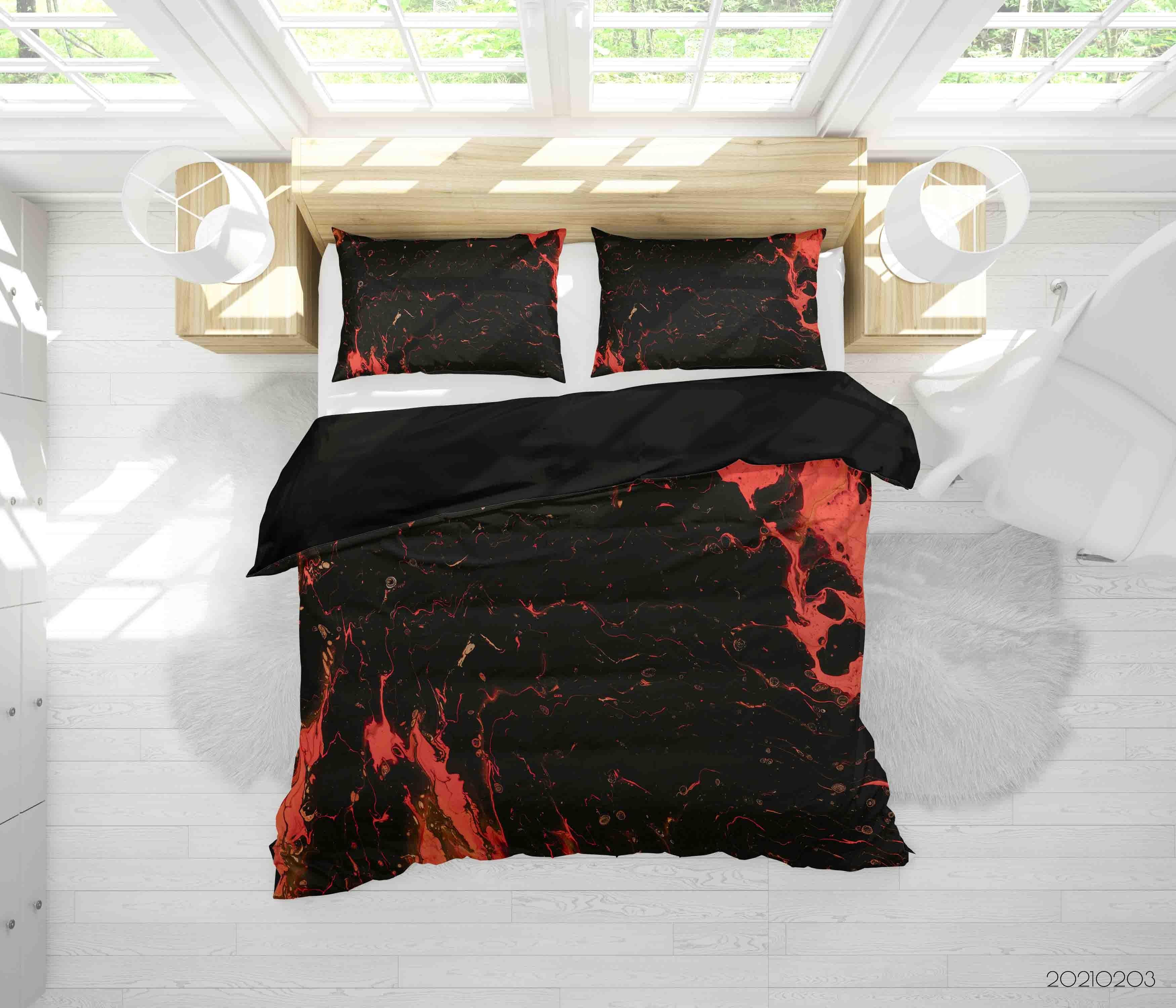 3D Abstract Black Marble Texture Quilt Cover Set Bedding Set Duvet Cover Pillowcases 70- Jess Art Decoration