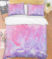 3D Abstract Pink Marble Quilt Cover Set Bedding Set Duvet Cover Pillowcases 95- Jess Art Decoration