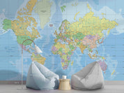3D World Map Pattern Wall Mural Wallpaper WJ 5208- Jess Art Decoration
